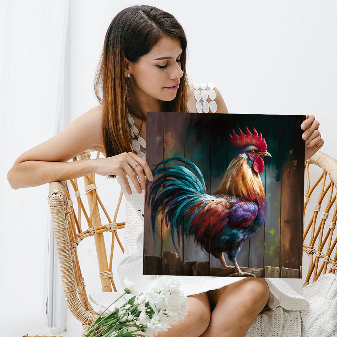Rooster Farmhouse Art Print, Animal Wall Decor - Image 5