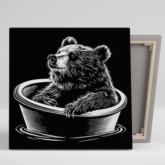 Bear Bliss Whimsical Animal Contemporary Art Print