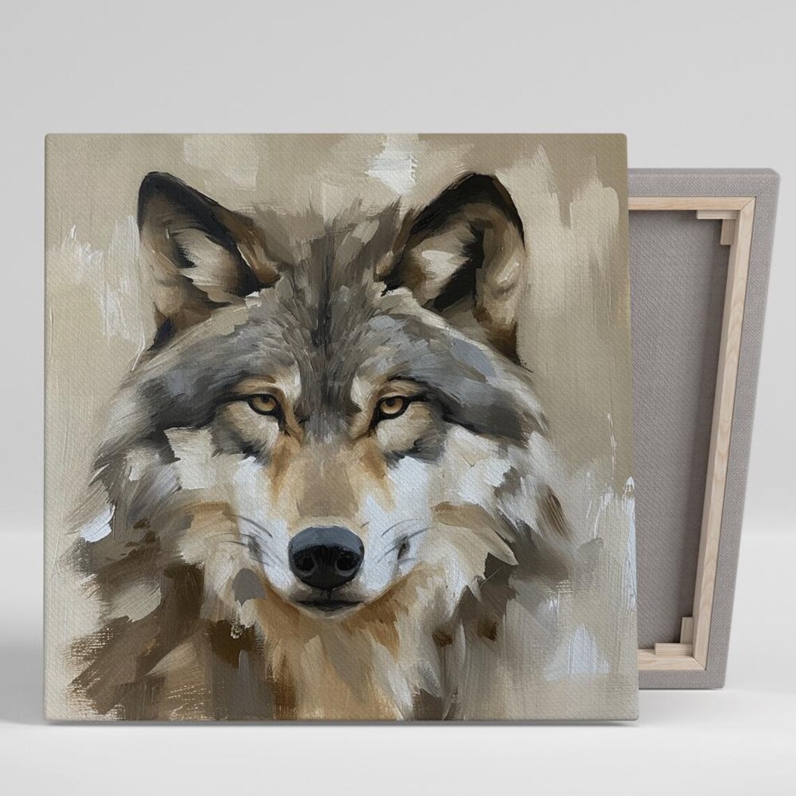 Wolf Portrait Art Print, Rustic Modern Minimalist Decor