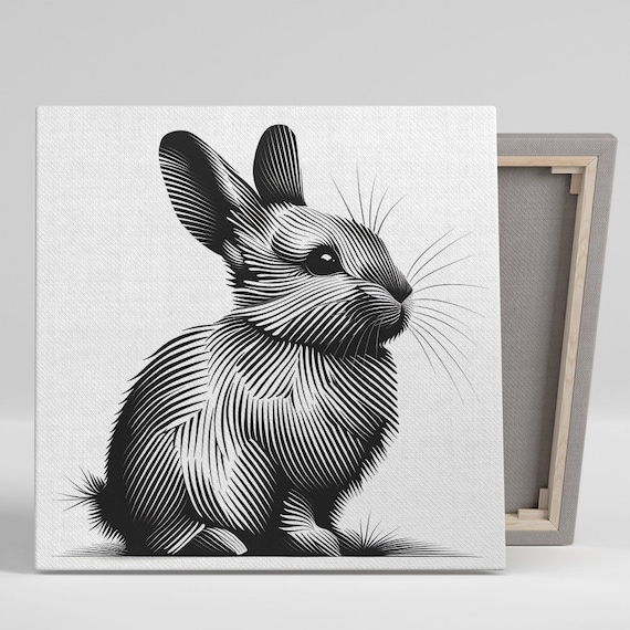 Bunny Silhouette Art Print, Modern Minimalist Decor