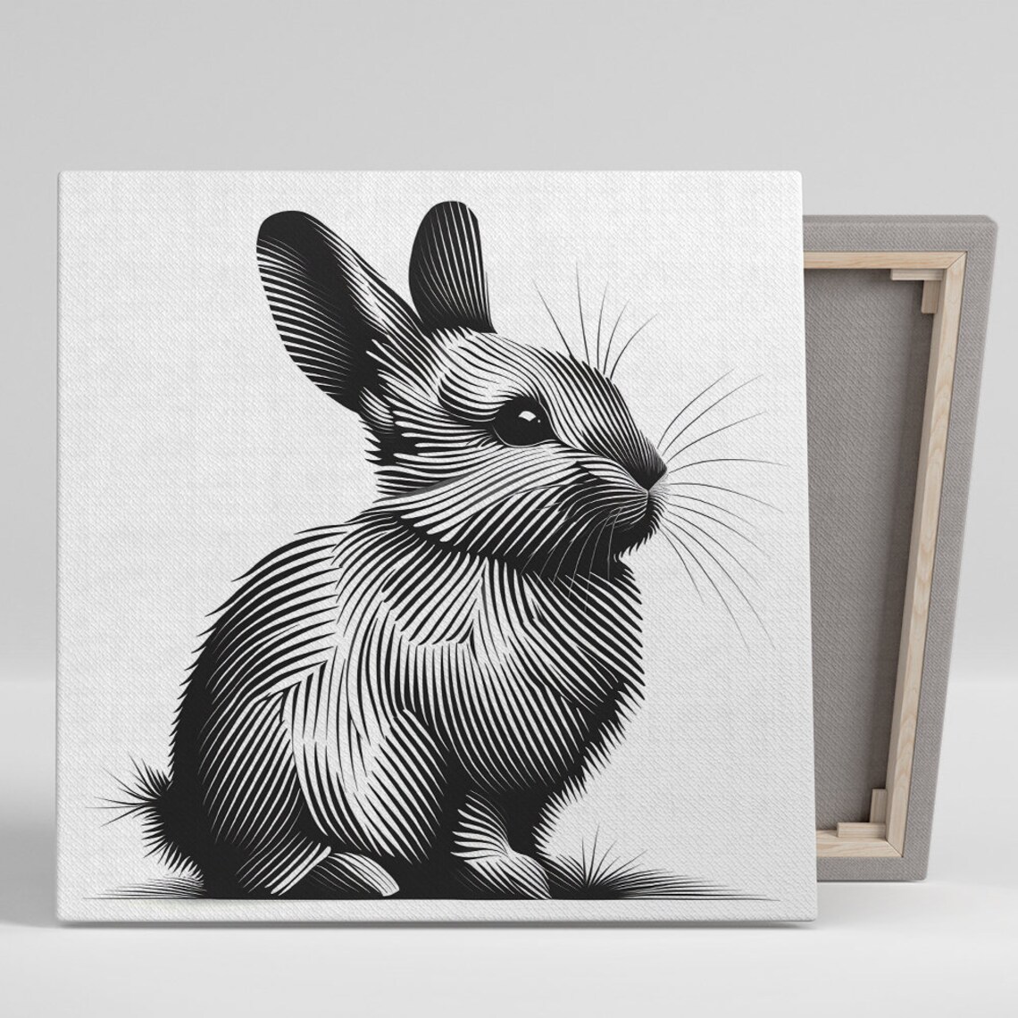 Bunny Silhouette Art Print, Modern Minimalist Decor