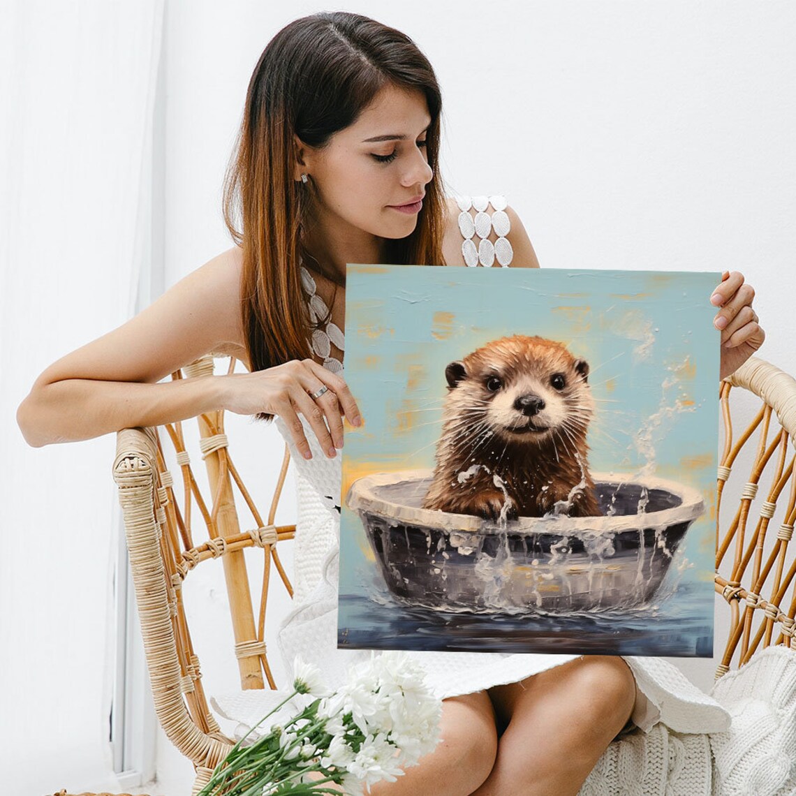 Otter In Bathtub Bathroom Wall Decor Art Print - Image 3