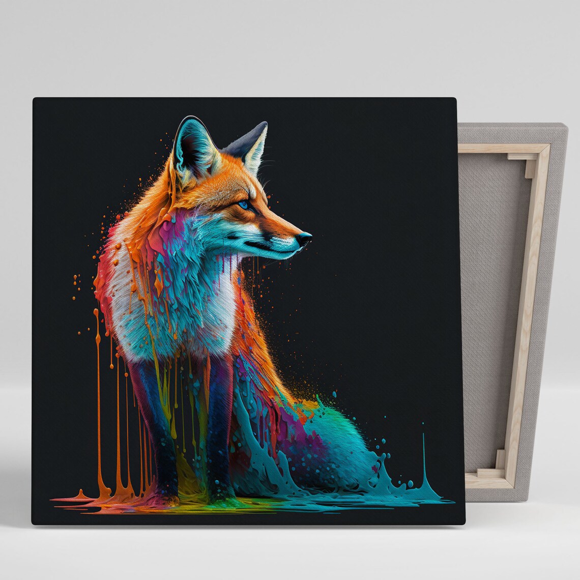 Vibrant Fox Art Print, Colorful Wildlife Decor