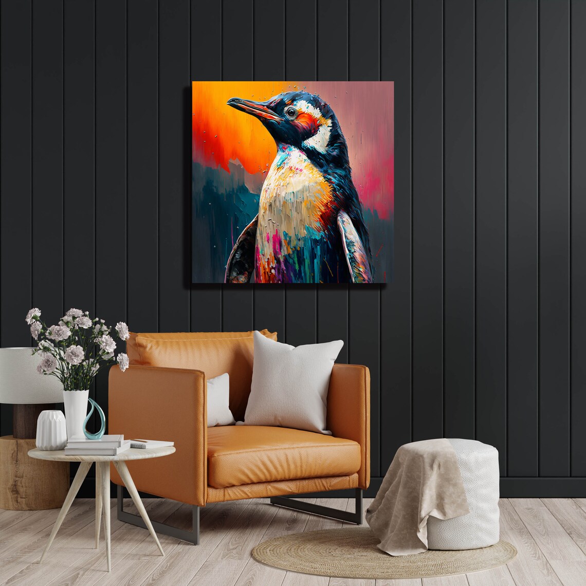 Penguin Black and White Wildlife Poster Print - Image 4