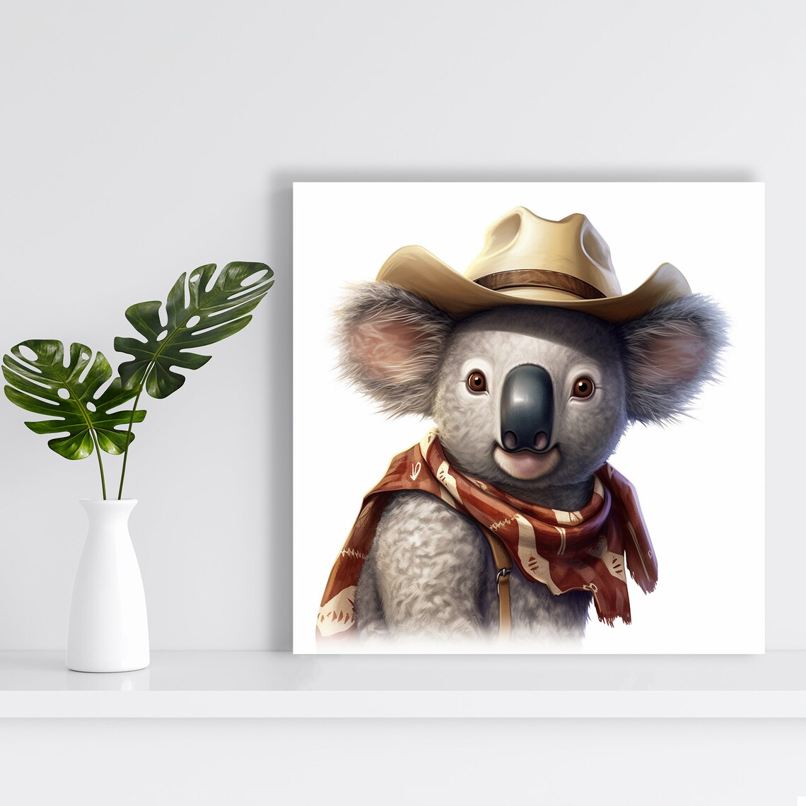 Cowboy Koala Wearing Hat And Red Bandana Cute Western Animal Poster - Image 2
