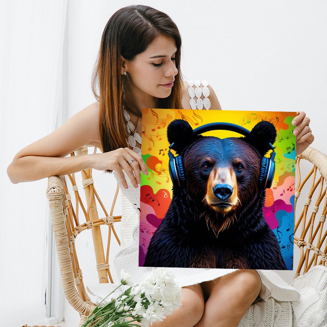 Melodic Bear Groove Pop Art Poster for Living Room - Image 3