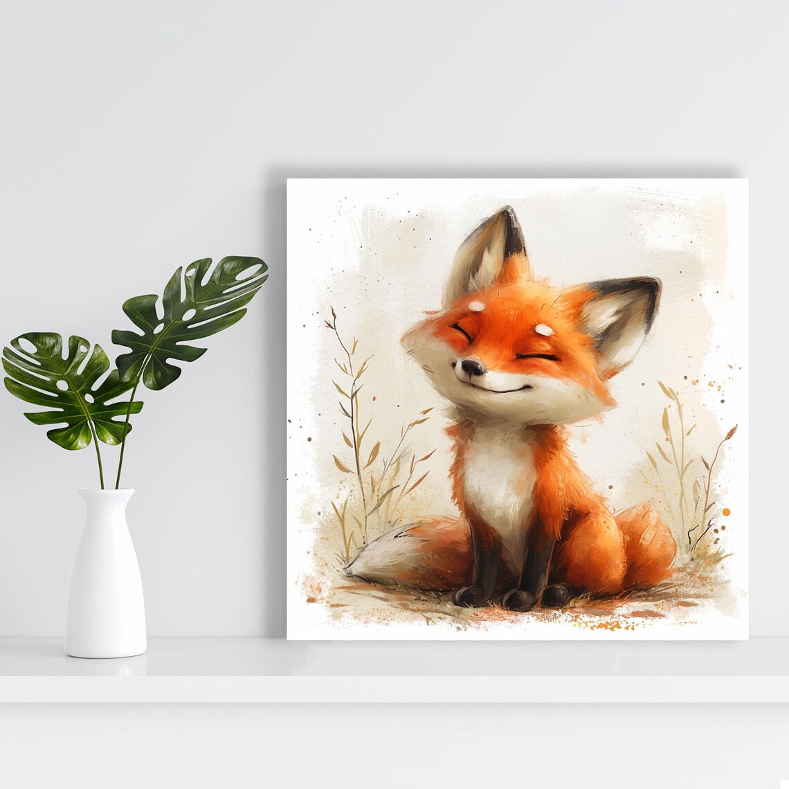 Smiling Fox Art Print, Whimsical Nursery Decor - Image 2