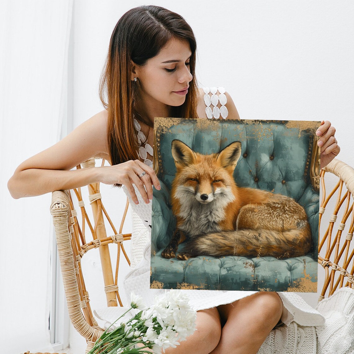 Regal Fox In Repose Wall Art Print, Whimsical Decor - Image 3