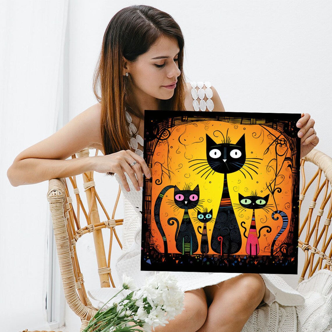 Abstract Cats, Modern Contemporary Animal Art Print - Image 5