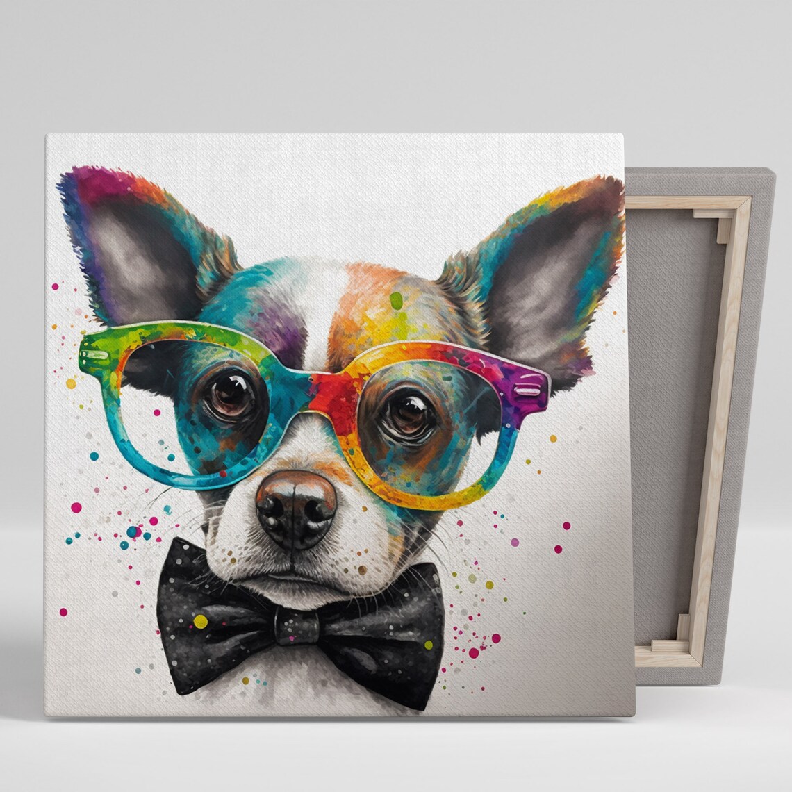 Dog With Glasses Art Print, Cute Animal Decor