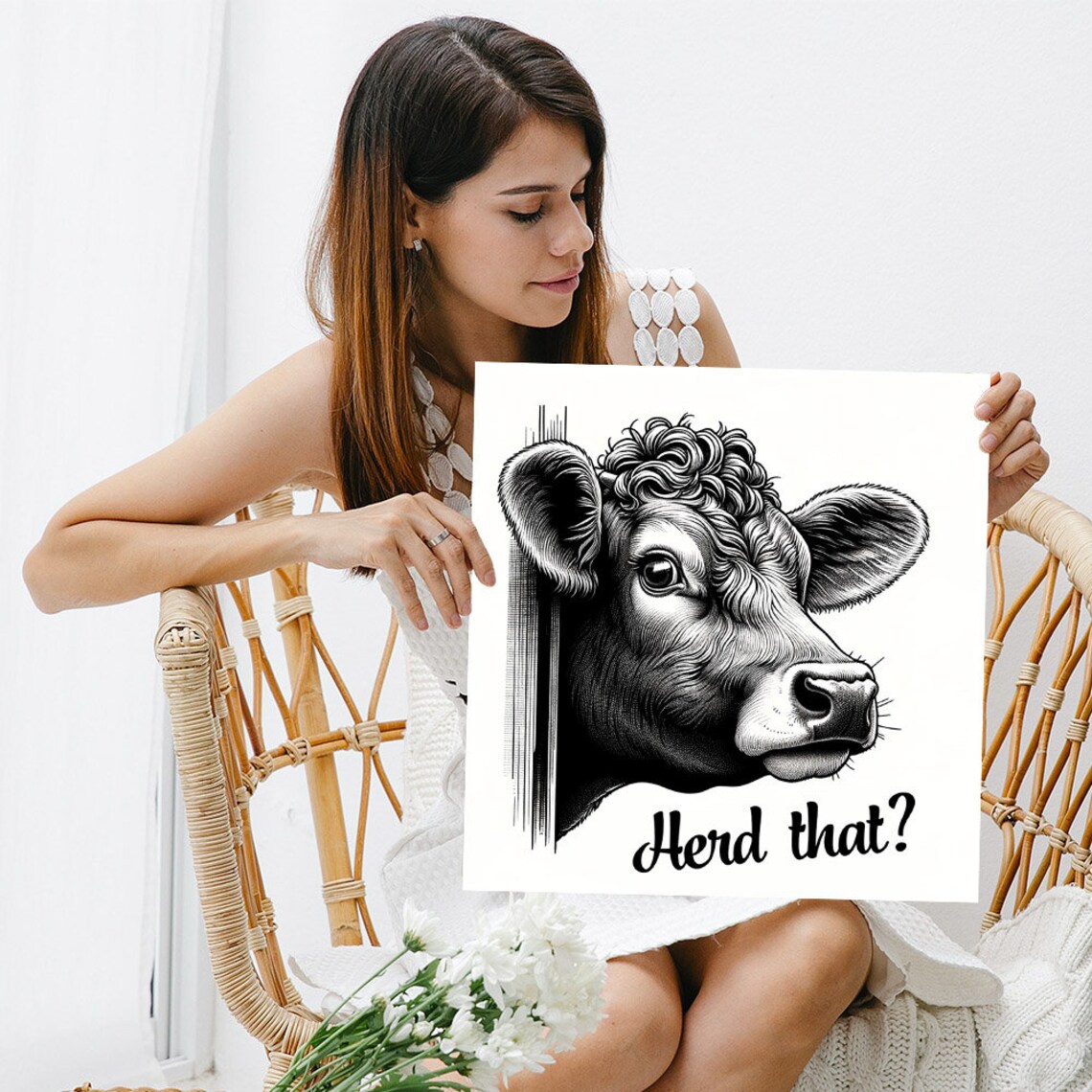 Cow Bathroom Art, Funny Farmhouse Bathroom Poster - Image 5