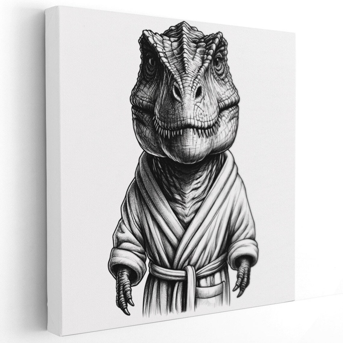 Funny Dinosaur Bathroom Wall Art Print, Whimsical Decor - Image 3