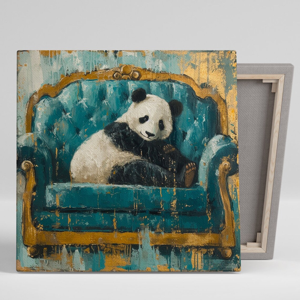 Regal Panda Repose, Bohemian Glam Wall Art Print