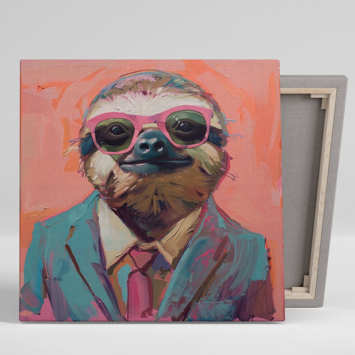 Dapper Sloth in Shades, Whimsical Pop Art Print