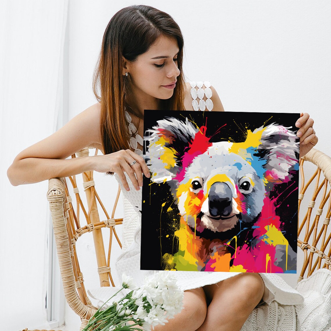 Koala Pop Art Poster, Eclectic Decor Wall Art - Image 3