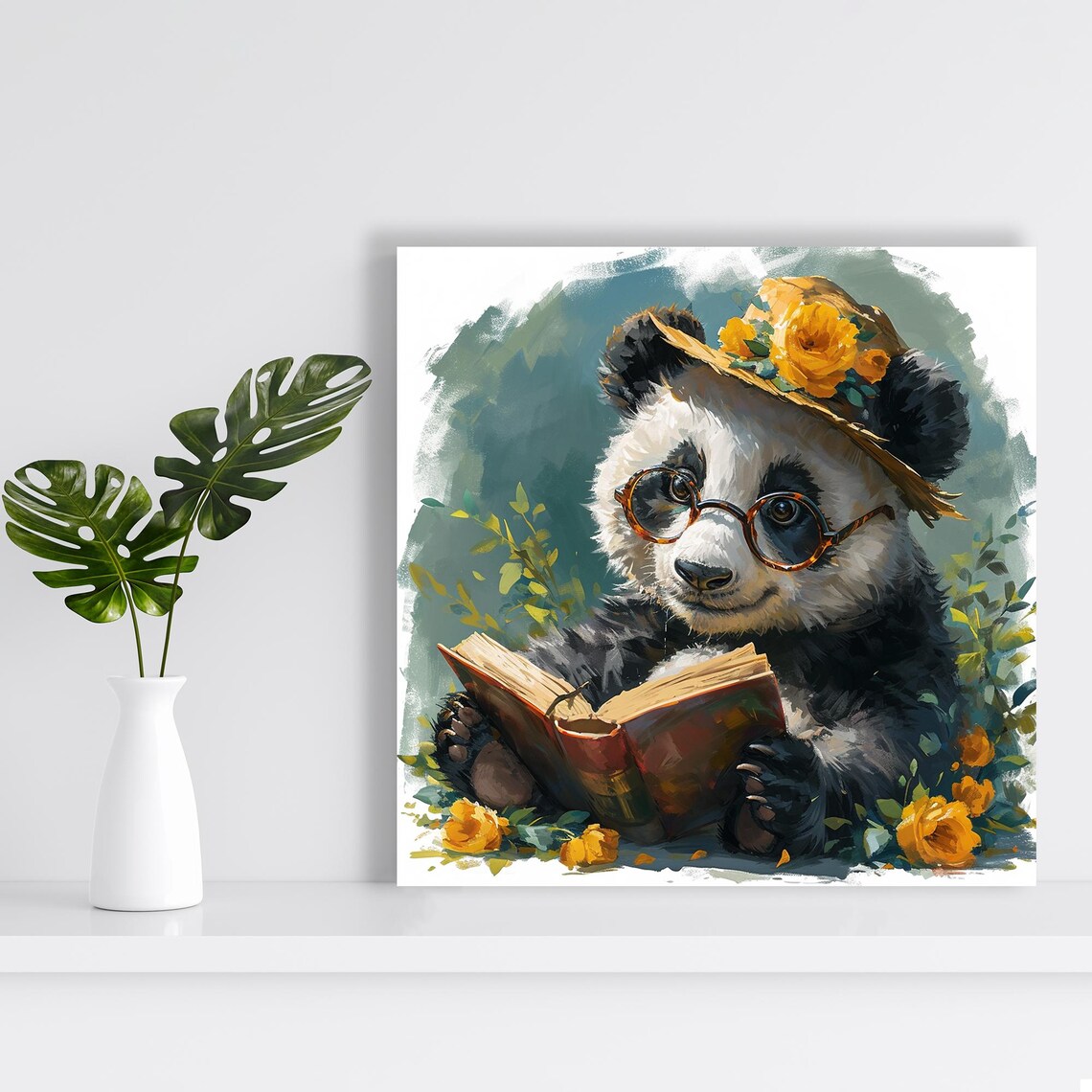 Scholarly Panda Whimsical Animal Poster Print - Image 2