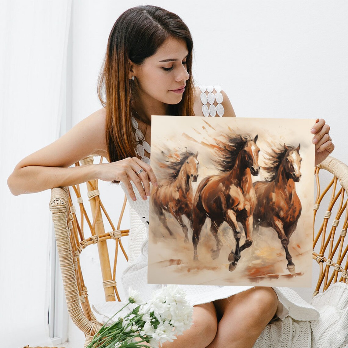 Horses Contemporary Art Print for Living Room - Image 3