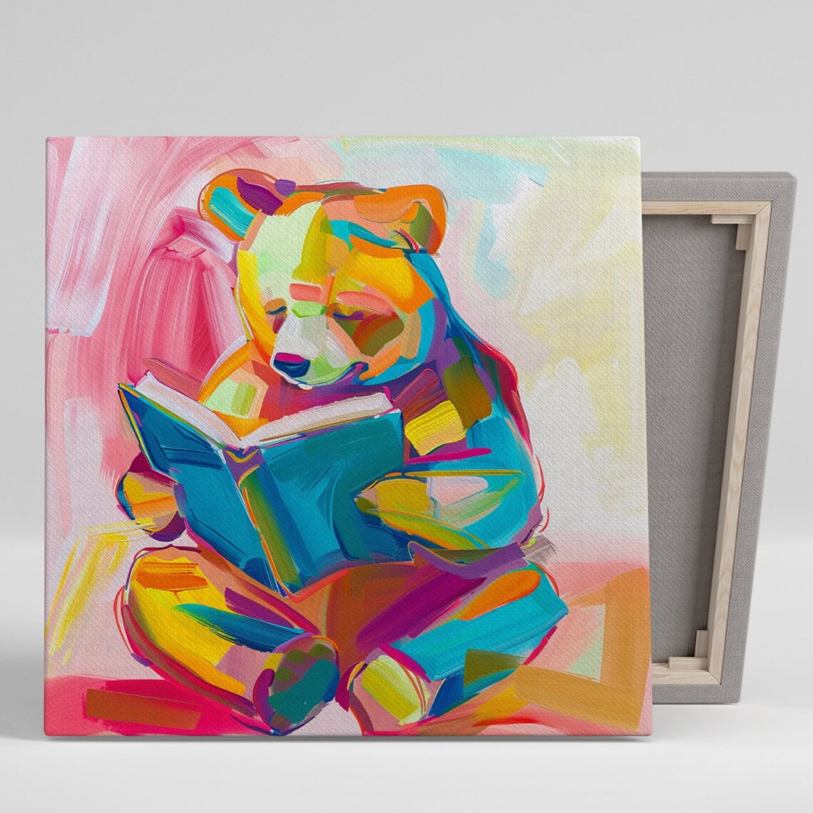 Abstract Bear Art Print, Colorful Modern Decor