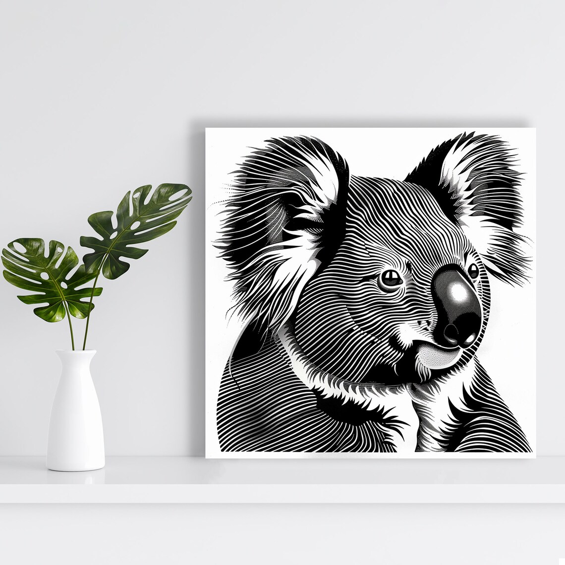 Koala Illusion Poster, Contemporary Minimalist Decor - Image 2