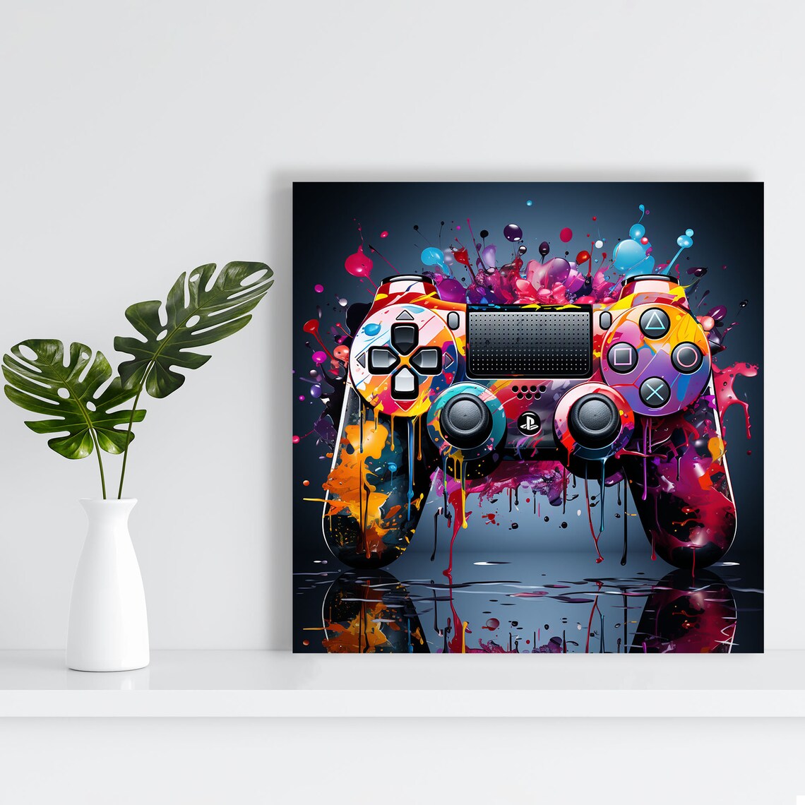 Retro Gaming Joystick Mosaic Art Poster Print - Image 2