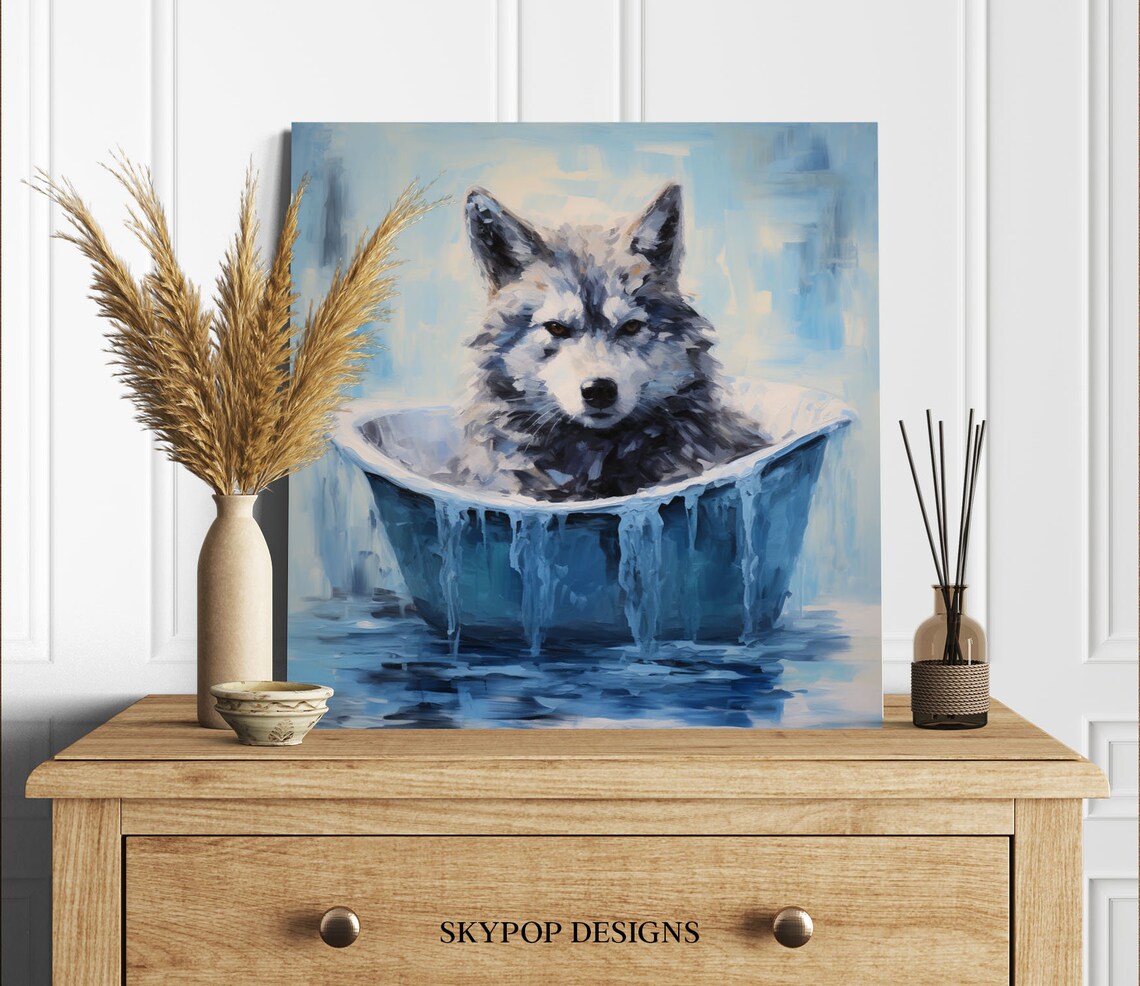 Fox In Bathtub Bathroom Animal Decor Art Print - Image 2