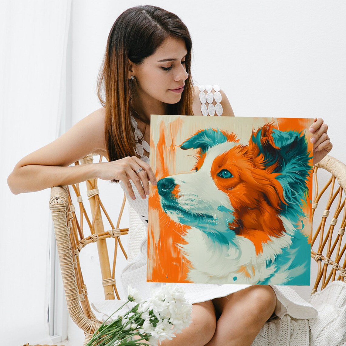 Border Collie Contemporary Decor Wall Art Print - Image 3