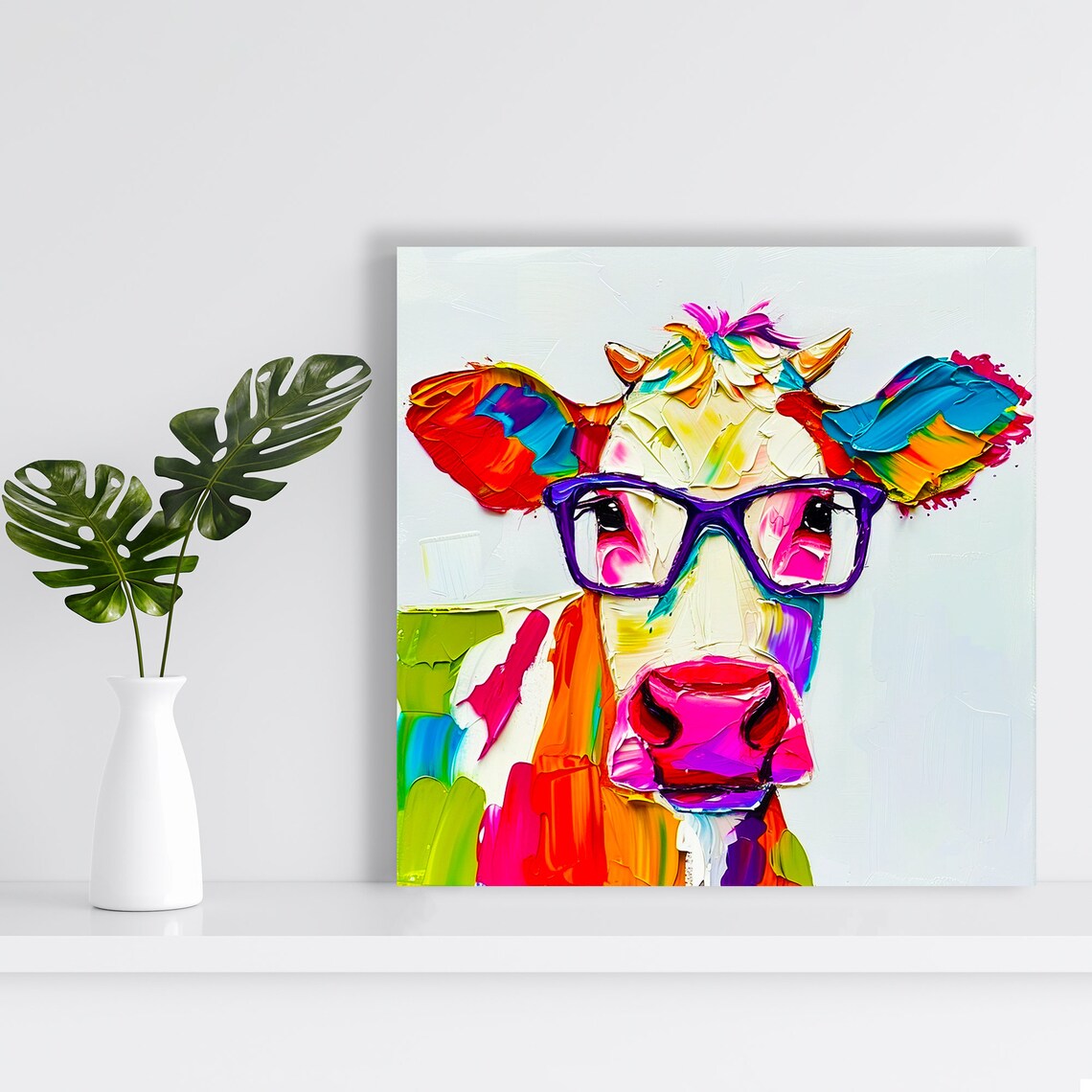 Pop Art Bovine Vision, Whimsical Decor Art Print - Image 2