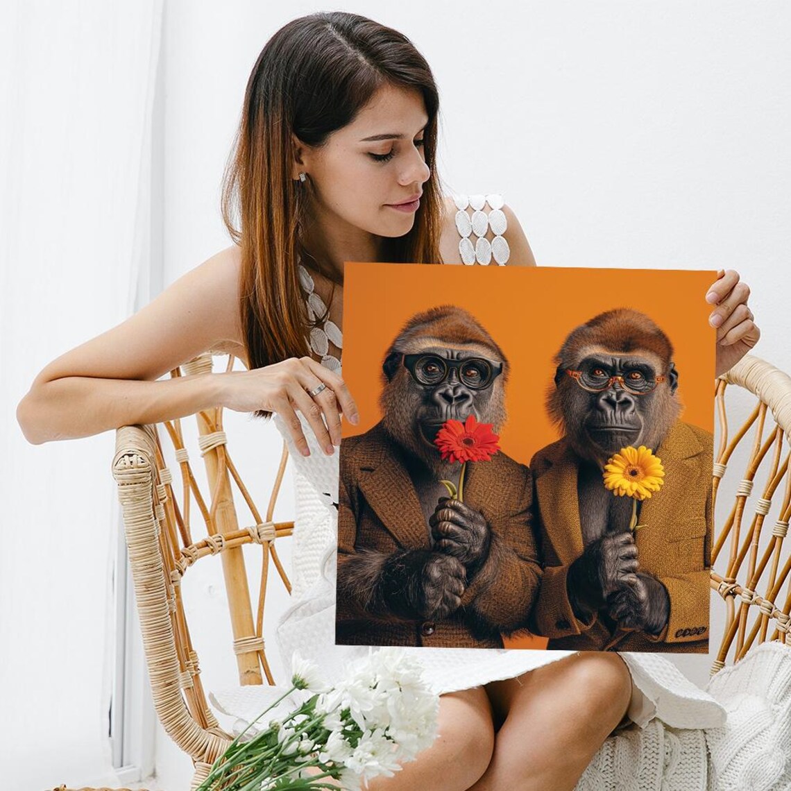 Whimsical Gorilla Art Print, Animal Wall Decor - Image 3