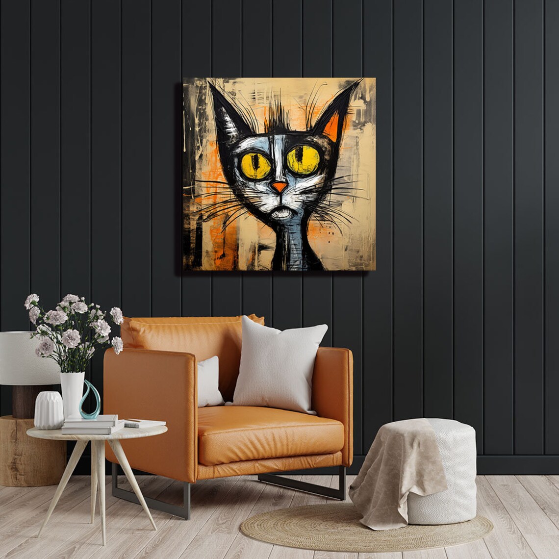 Cat Wall Art, Minimalist Animal Decor Poster Print - Image 2