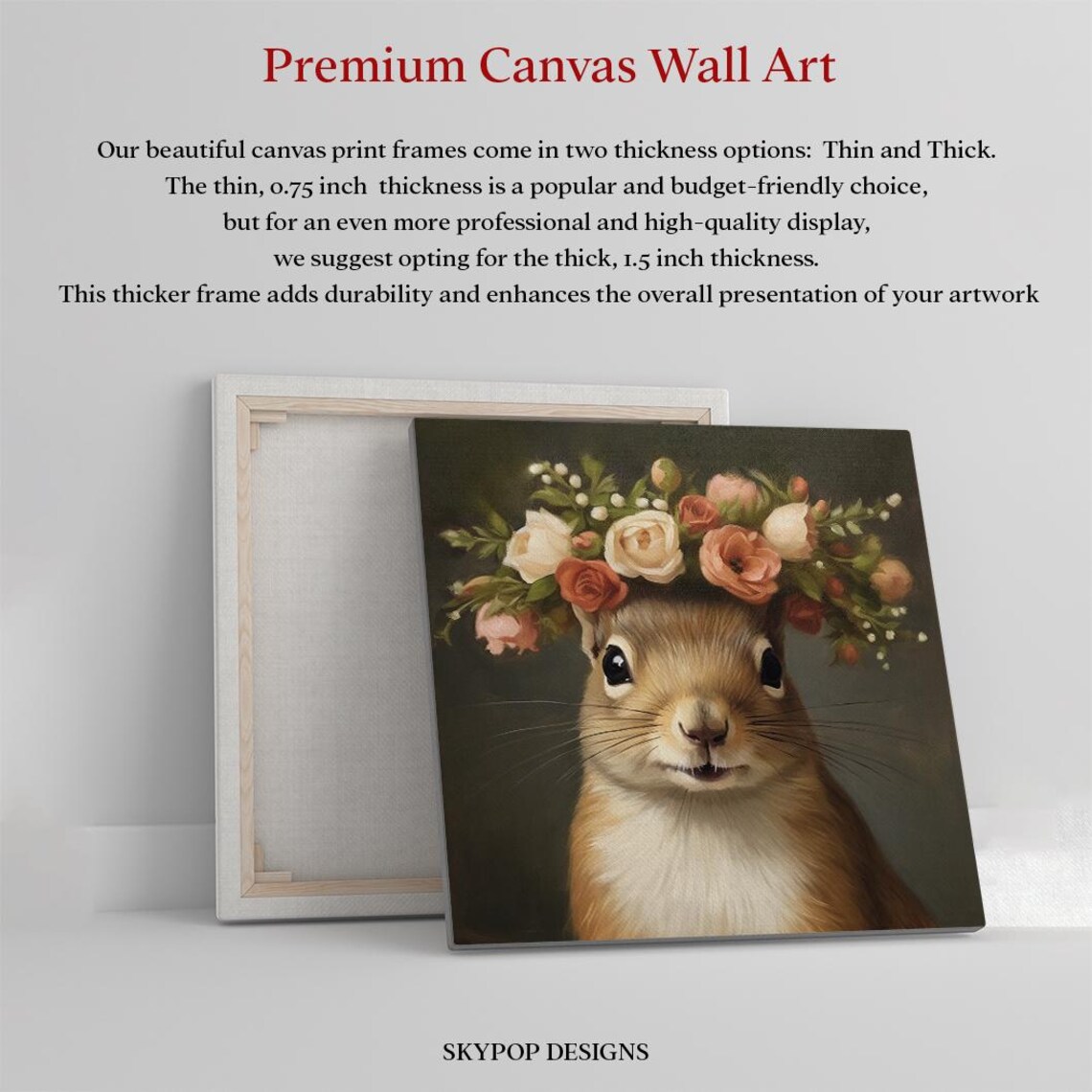 Squirrel Wearing Floral Rose Crown Dark Romantic Oil Painting Poster - Image 3