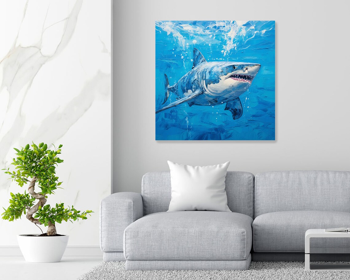 Shark Poster, Nursery and Living Room Art Print - Image 2