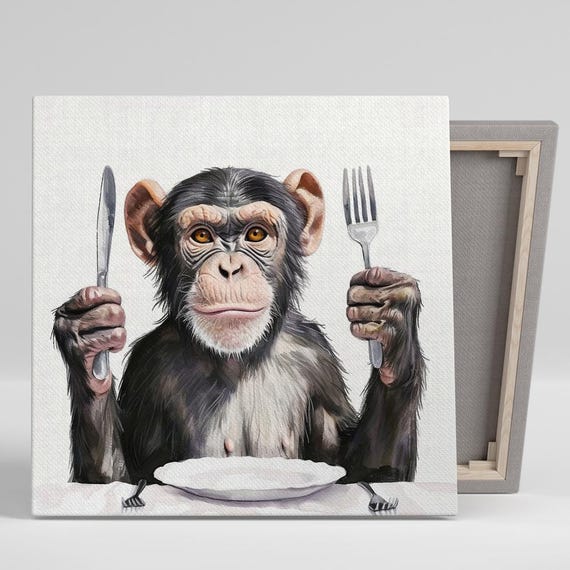 Chimpanzee Whimsical Animal Decor Wall Art Print