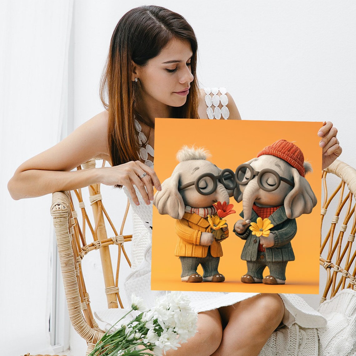 Cozy Elephant Companions Nursery Animal Art Print - Image 3