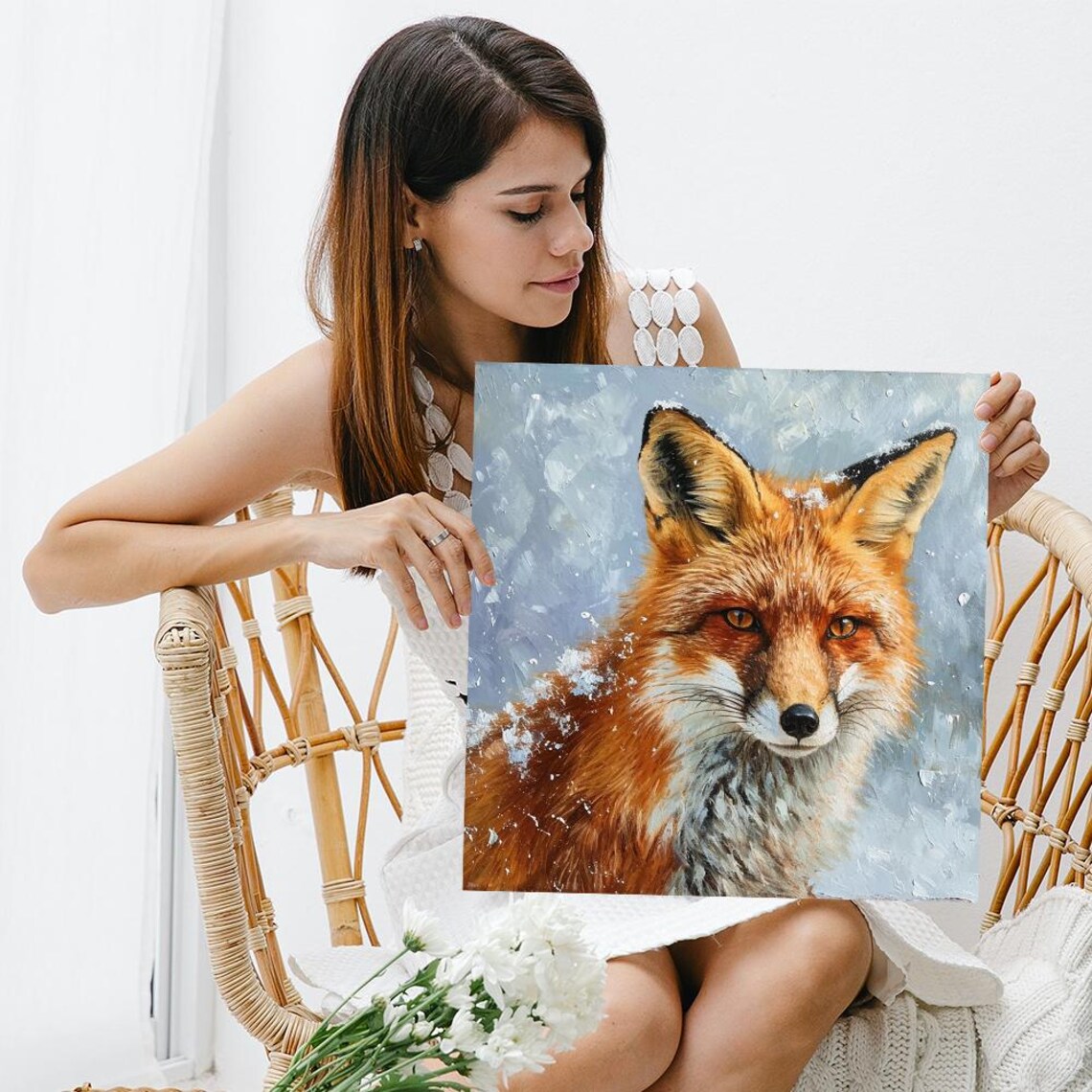 Fox Rustic Modern Scandinavian Wall Art Print - Image 3