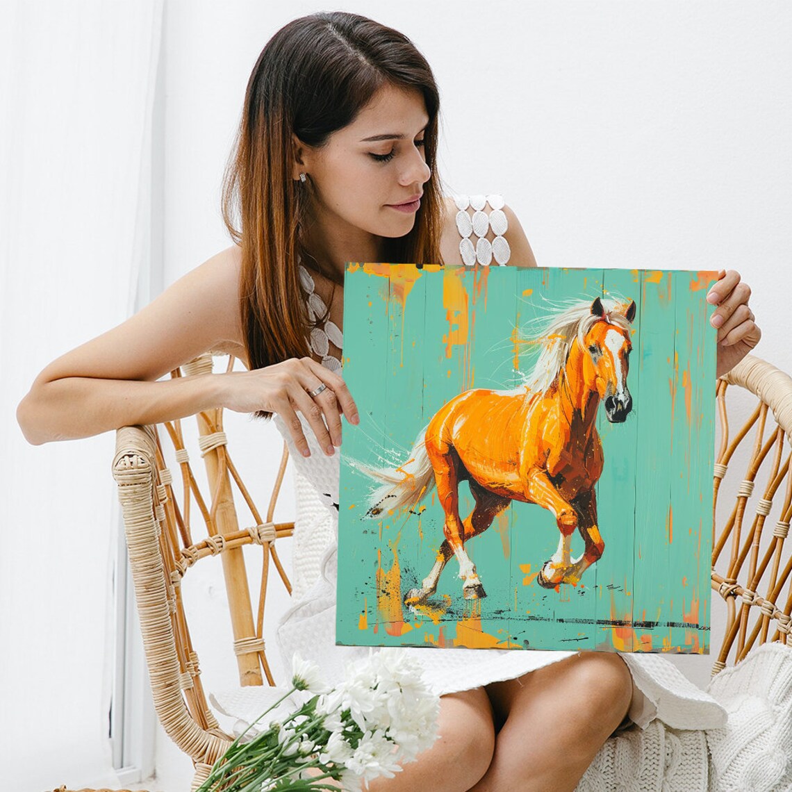Horse Art Print, Contemporary Bohemian Rustic Decor - Image 3