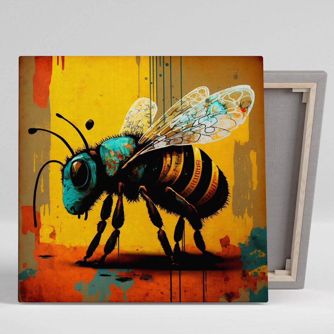 Honey Bee Modern Decor Art Print, Living Room