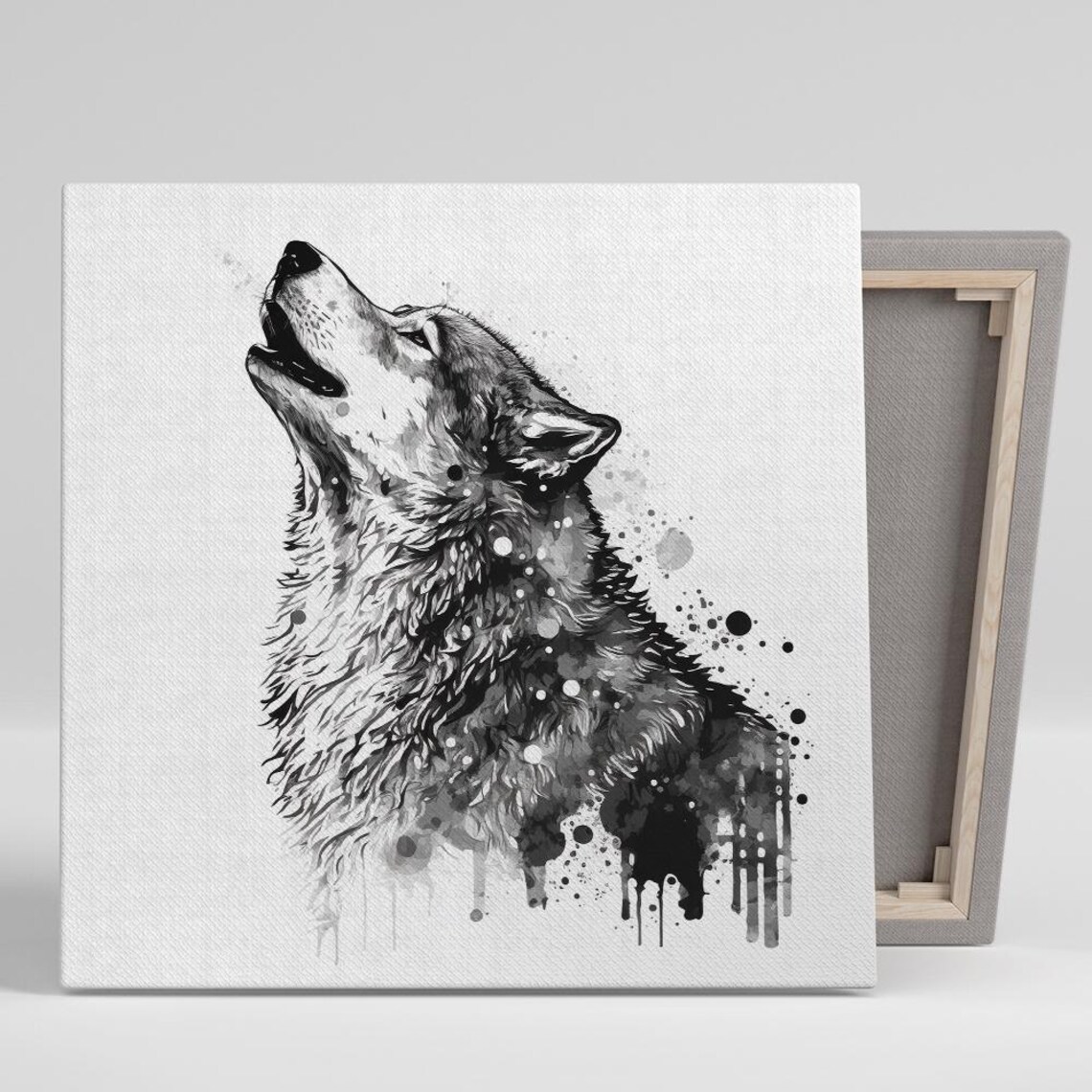 Howling Wolf Minimalist Nature Wall Art Print