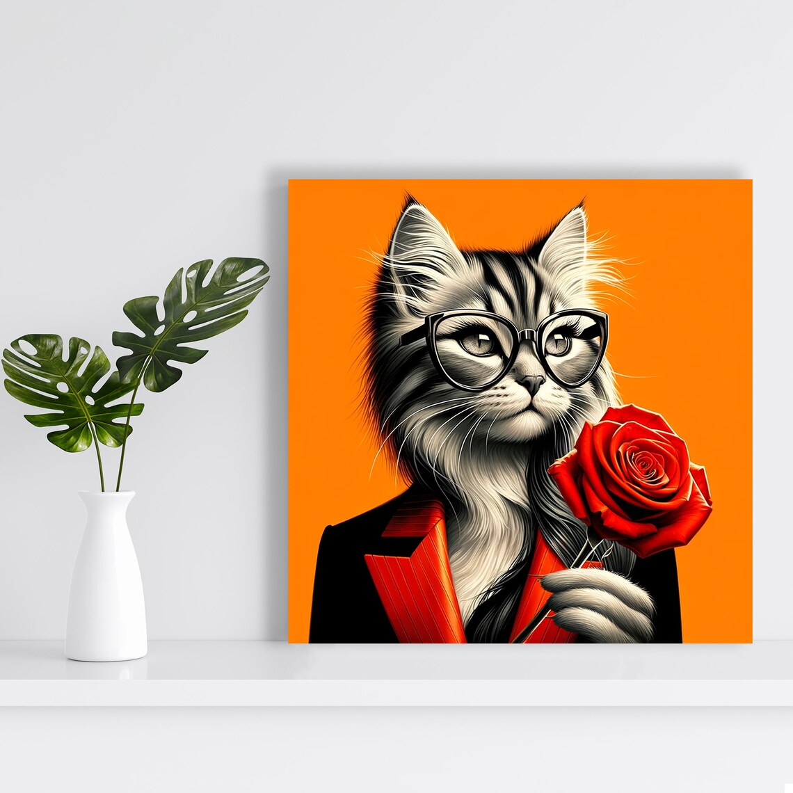 Pop Art Cat Poster Print, Modern Minimalist Decor - Image 2
