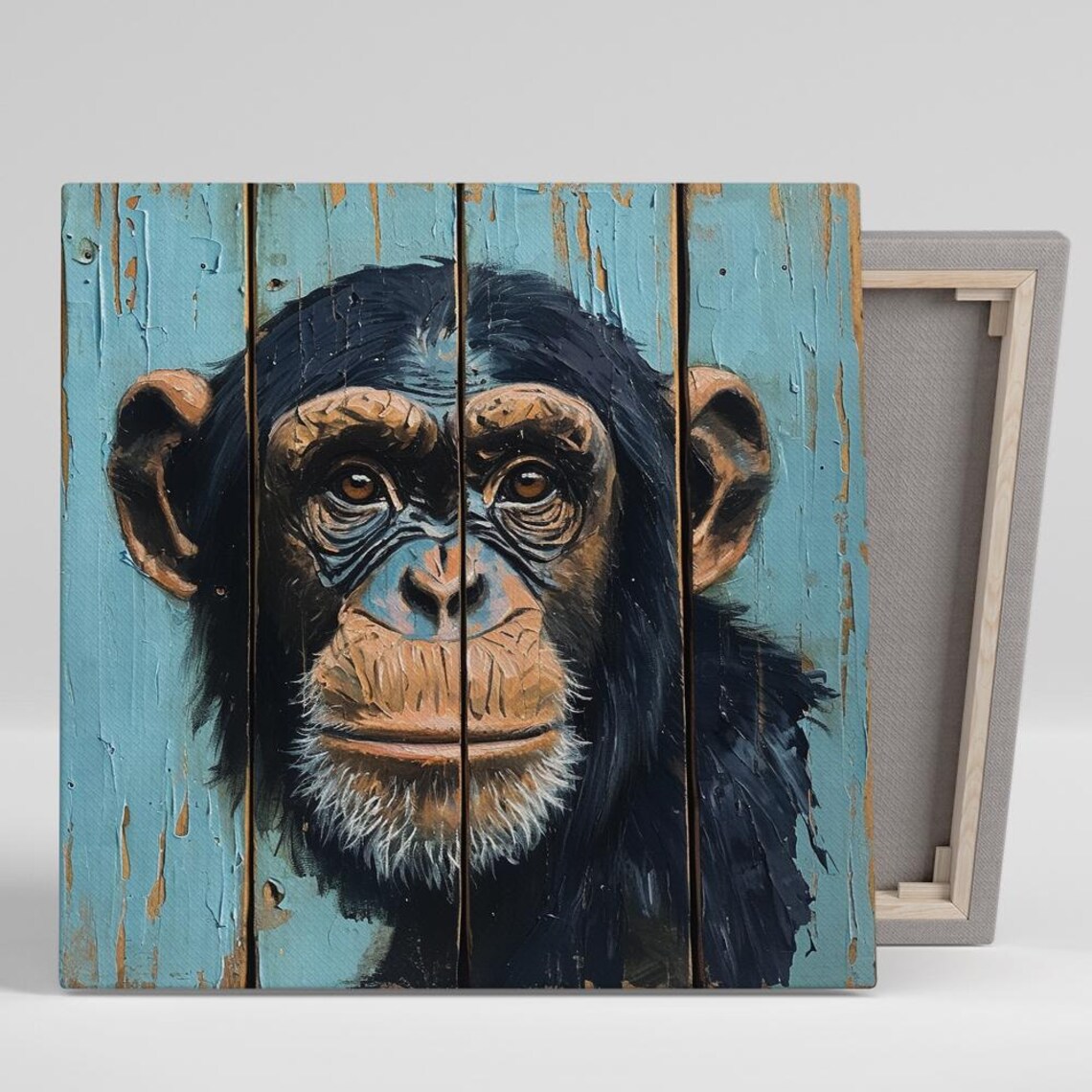 Chimpanzee Whimsical Rustic Decor Poster Print