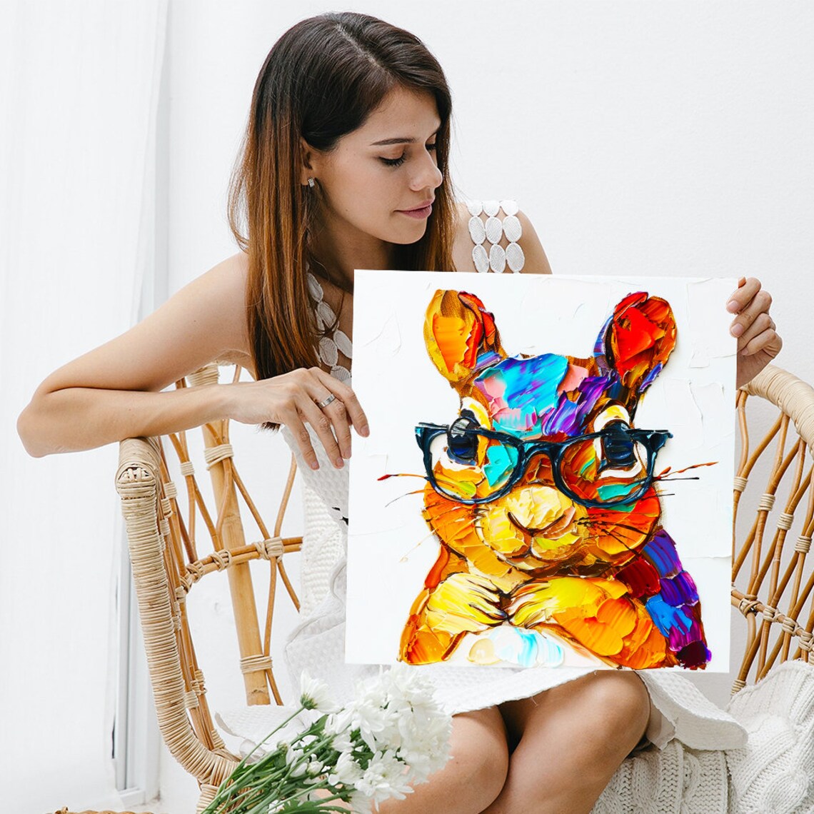 Cool Bunny Spectacle Pop Art, Whimsical Decor Poster - Image 3