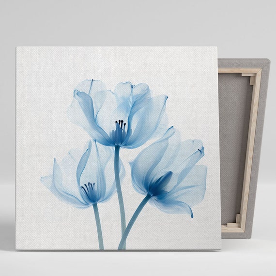 Blue Flower Living Room Decor Art Print