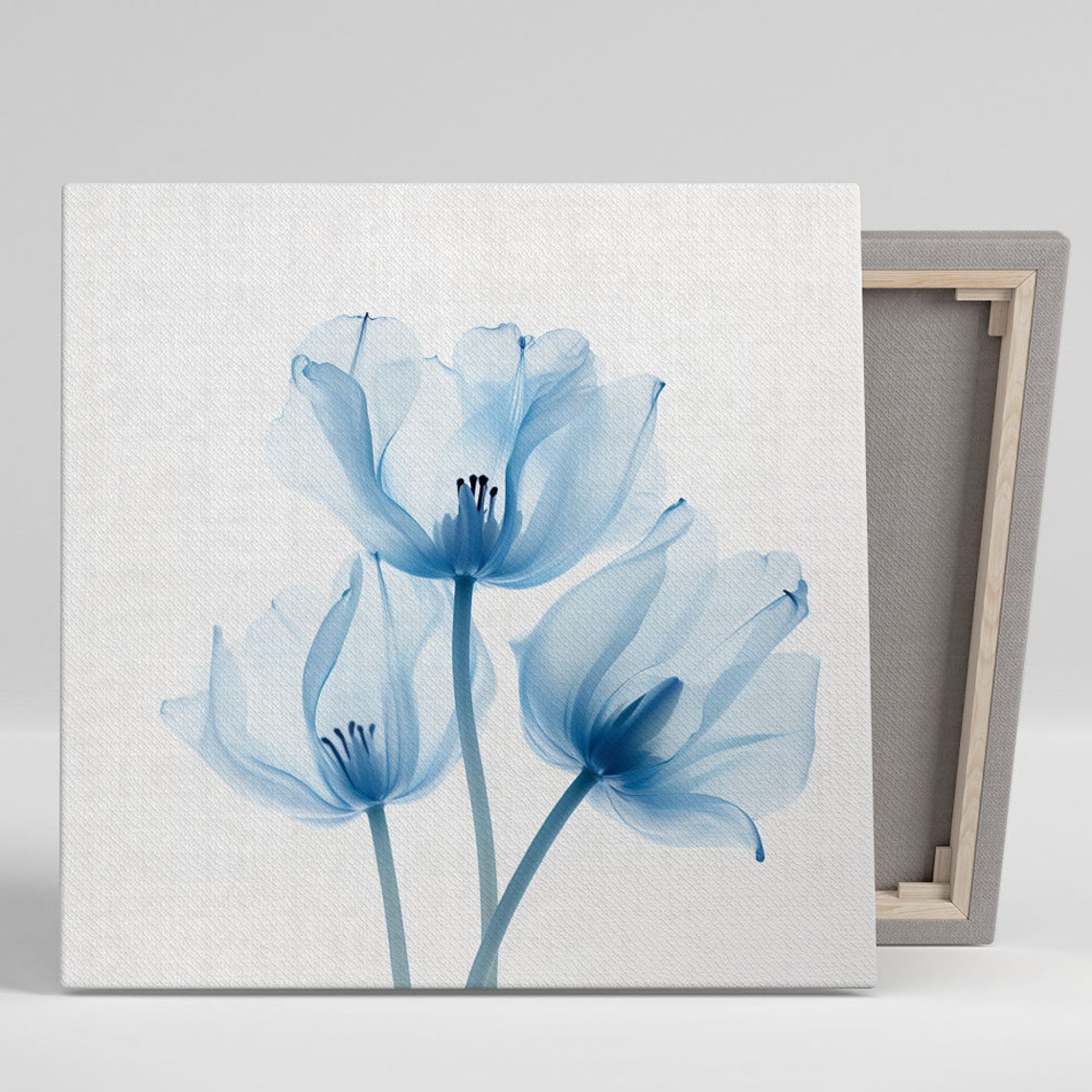 Blue Flower Living Room Decor Art Print