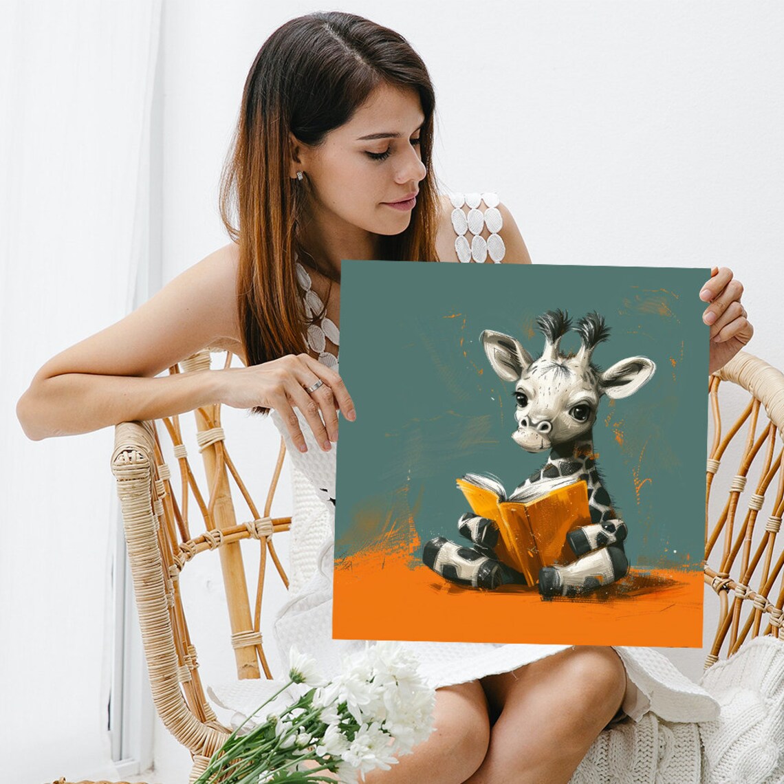 Giraffe Whimsy Art Print, Modern Minimalist Nursery - Image 3