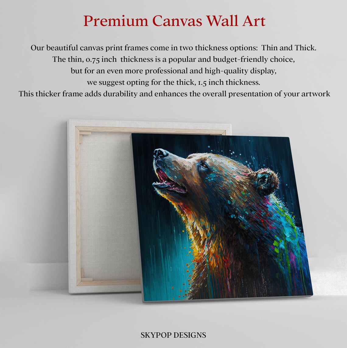 Black Bear Abstract Bear Wall Art Poster Print - Image 3