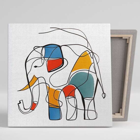 Colorful Elephant Abstraction, Contemporary Art Print