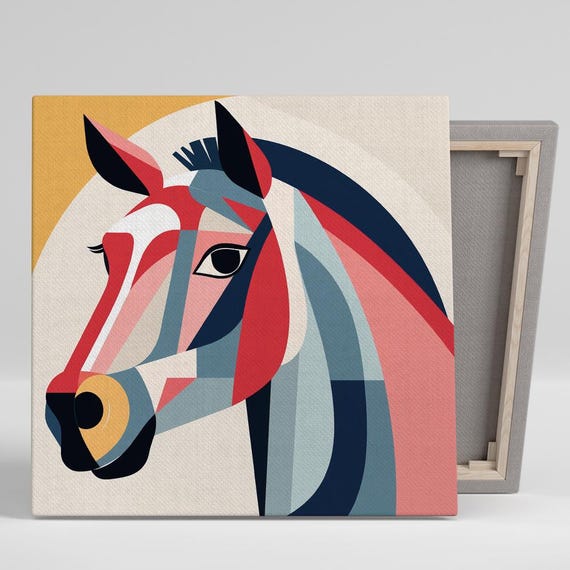 Geometric Horse Abstraction Art Or Poster Modern Minimalist Decor Living Room Office Bedroom Childrens Room Wall Art Horse Decor