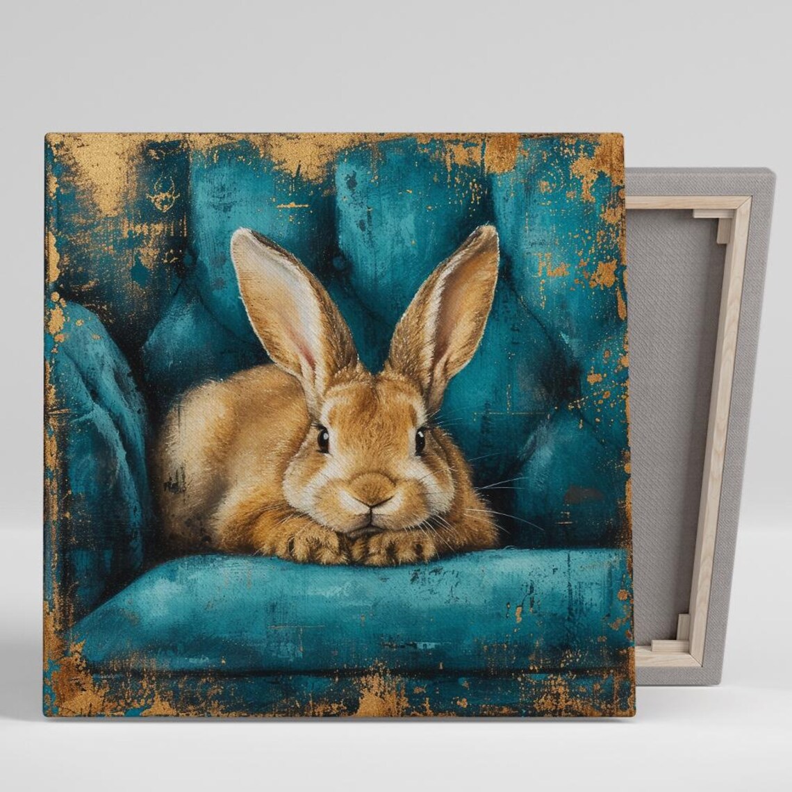 Bunny Whimsical Rustic Nature Art Print, Kids Room