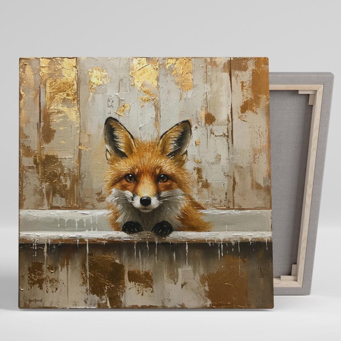 Fox Reflection Art Print, Whimsical Rustic Decor