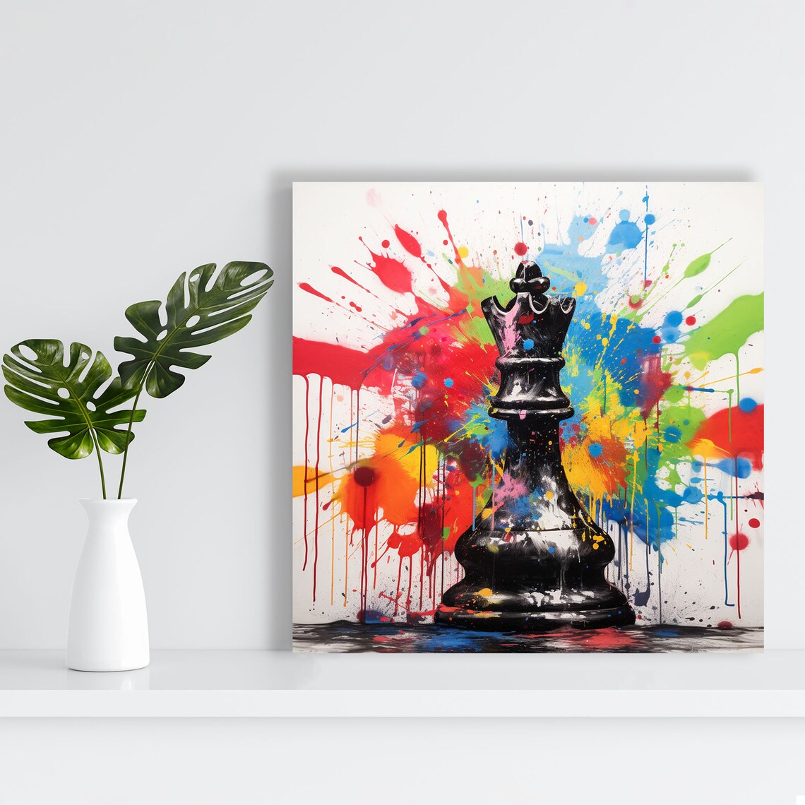 Colorful Chess Art Print, Minimalist Wall Decor - Image 2