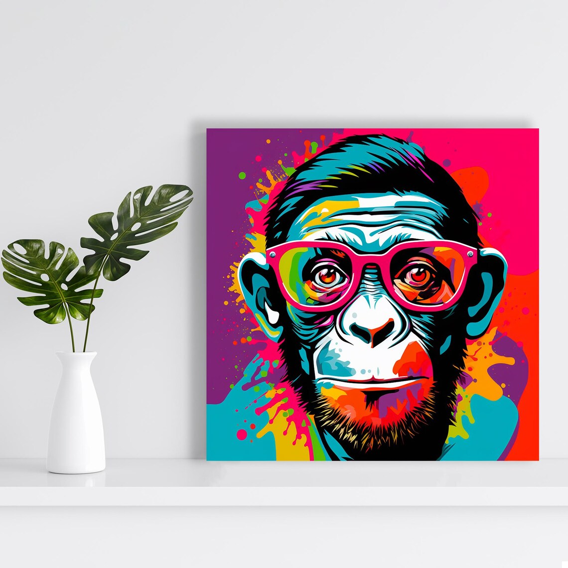 Funky Chimp Spectacle Art Print, Kids Room Decor - Image 2